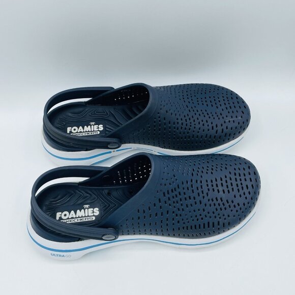Skechers Shoes Womens 8 Blue Foamies Ultra Go Comfort Slip On Clog Sandal Mules - Picture 3 of 10